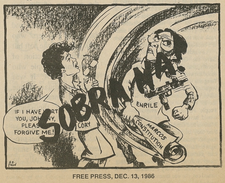 Editorial Cartoon, December 13, 1986